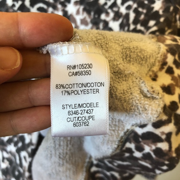 Joie • Animal Print French Terry Sweatshirt - Picture 3 of 7